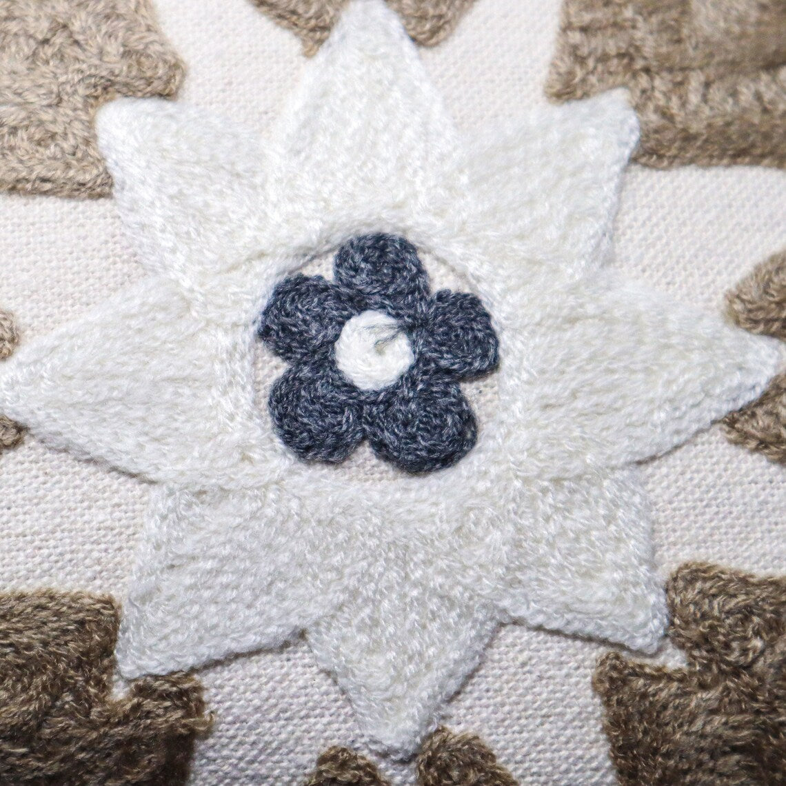 Handmade Embroidered Statement Luxurious Traditional Decorative Cushion Cover, Handmade in Alexandria